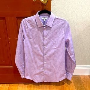 Men’s shirt from Express.  Light purple or lilac color with a print.